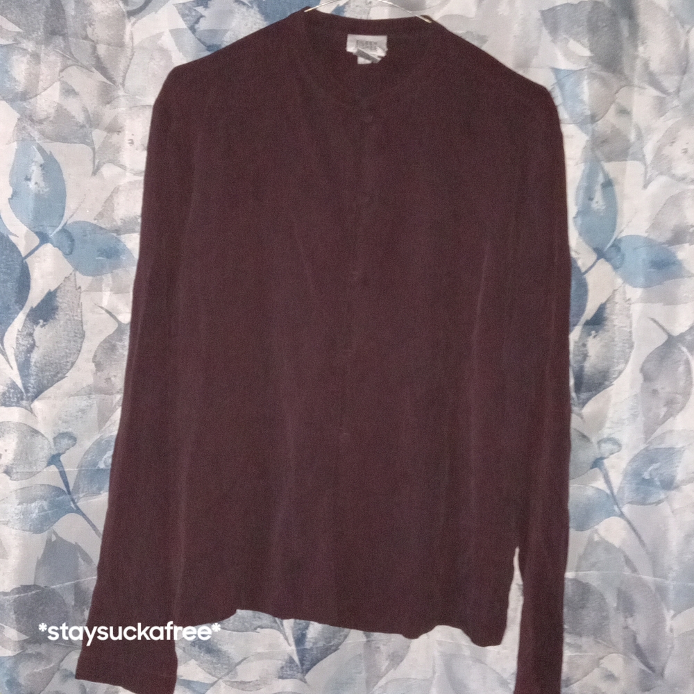 Eileen Fisher Plum Long-Sleeve Blouse